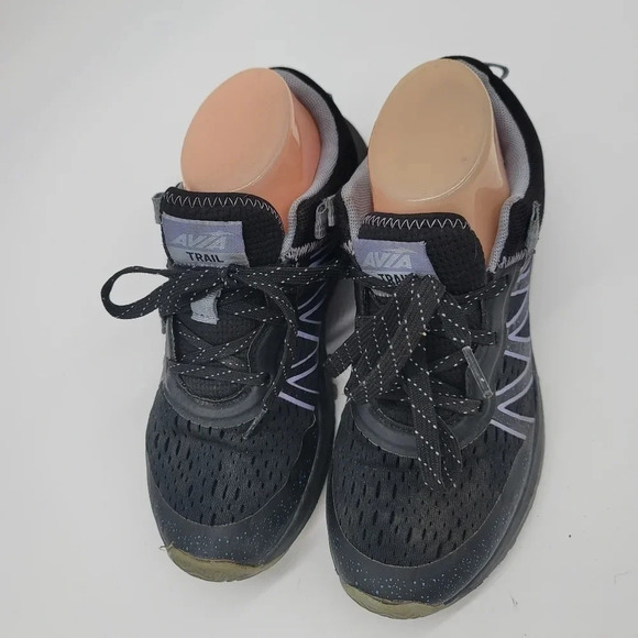 Avia Trail Running Shoes Womens Sz 8 Black Purple Trainers Sneakers Lace UP - Picture 4 of 10